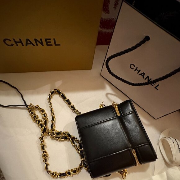 Chanel Black Mini Bag with Gold Chain 21 inch drop - Picture 10 of 16